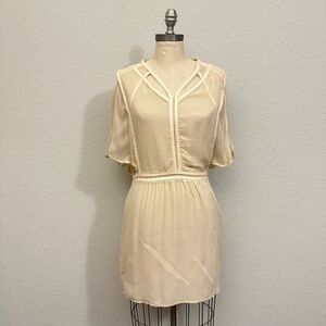 MAGALI PASCAL Theodore Mini Dress Blush Silk Chiffon Sheer Preppy NWT